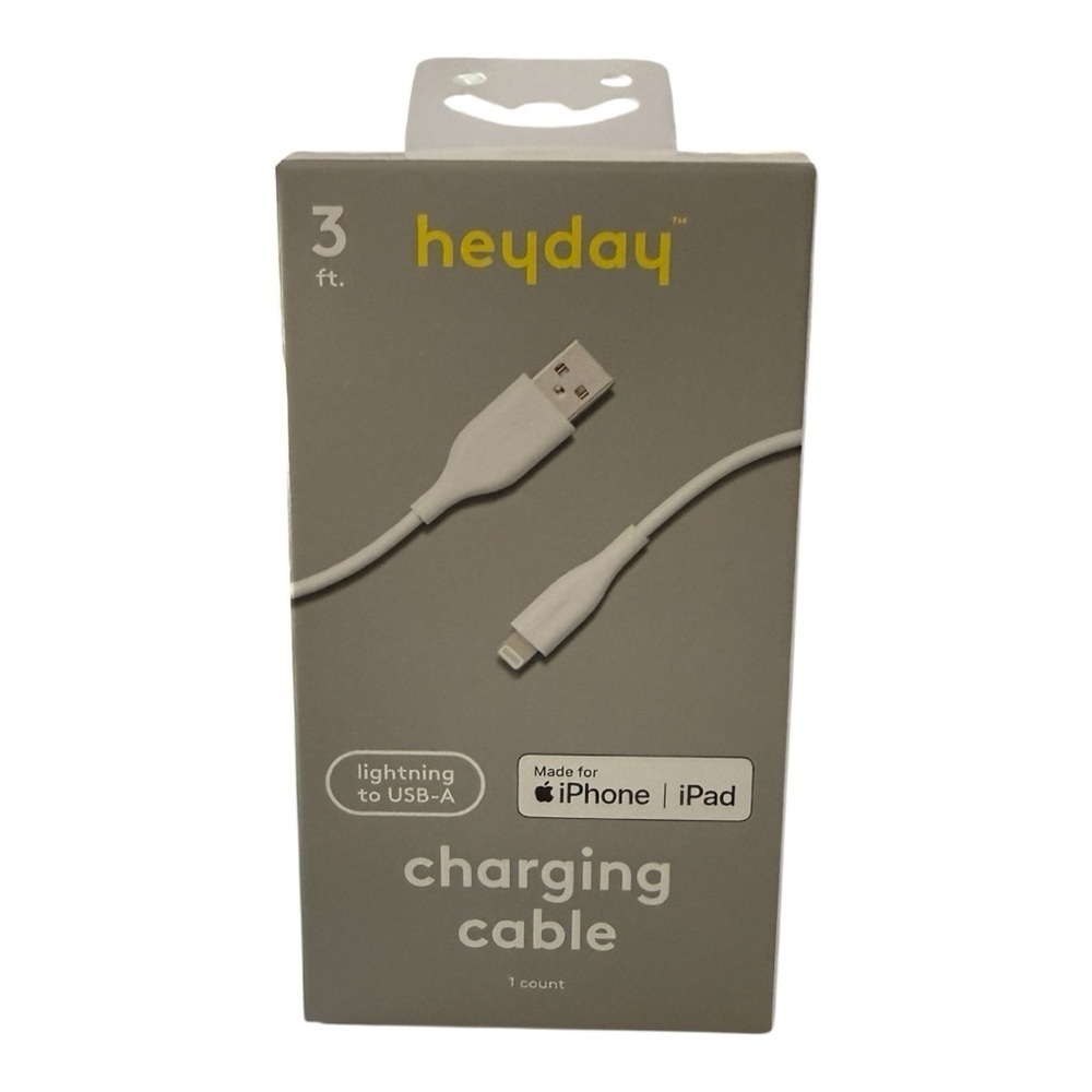 Heyday 3 ft Lightning to USB-A Charging Cable – Made for iPhone/iPad –New in Box